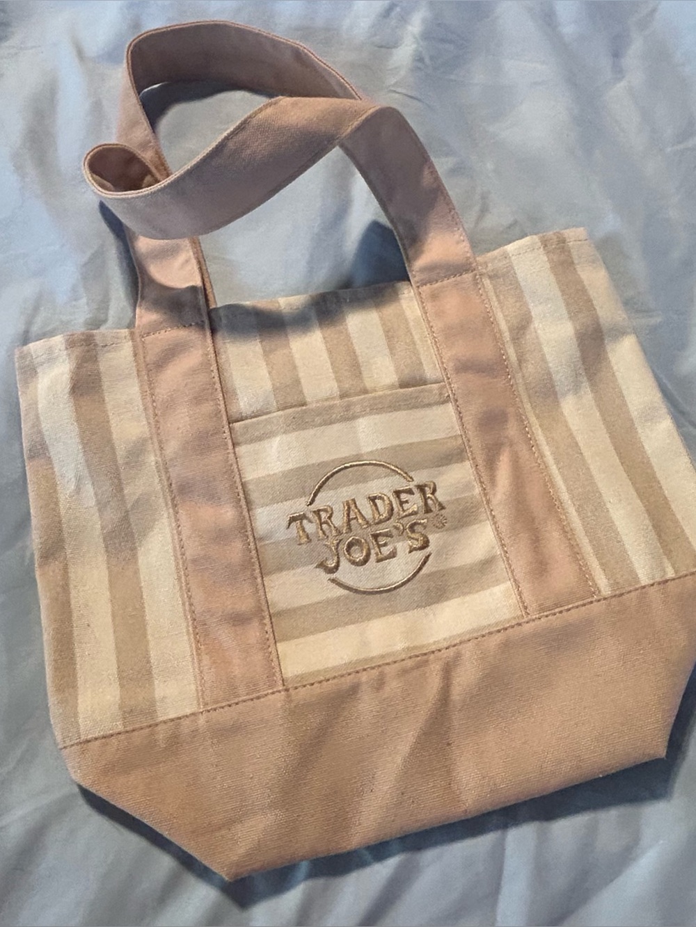 peach / pink pale trader joe’s mini bag